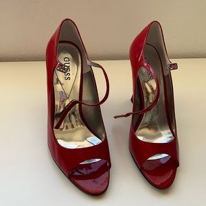 guess red pinup heels